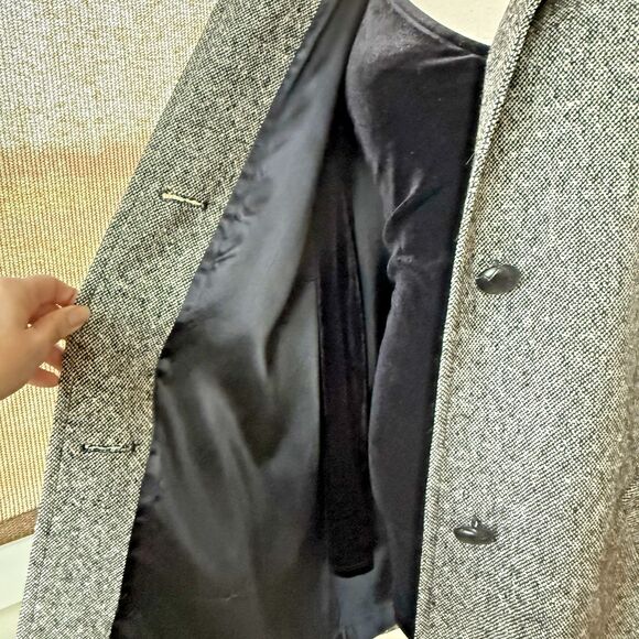 Vintage Pendleton 100% Wool Overcoat –Women Size 14 Black White Tweed USA 1970's - Picture 13 of 16